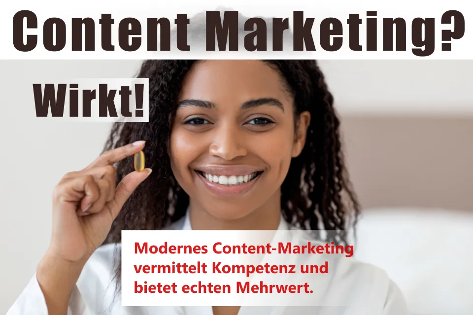 fröhliche junge frau hält supplement in die kamera