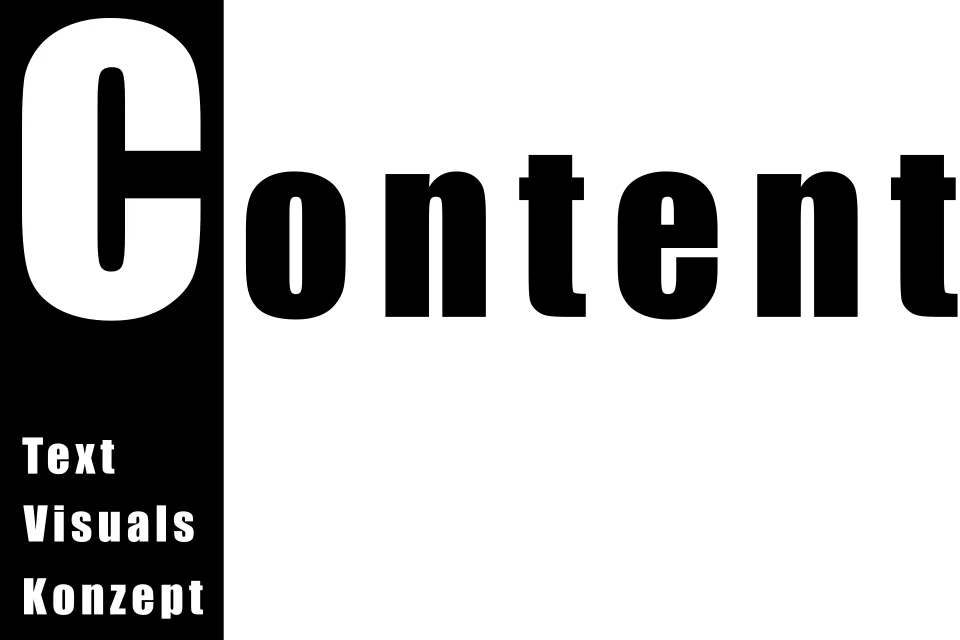 content - text, visuals, konzept